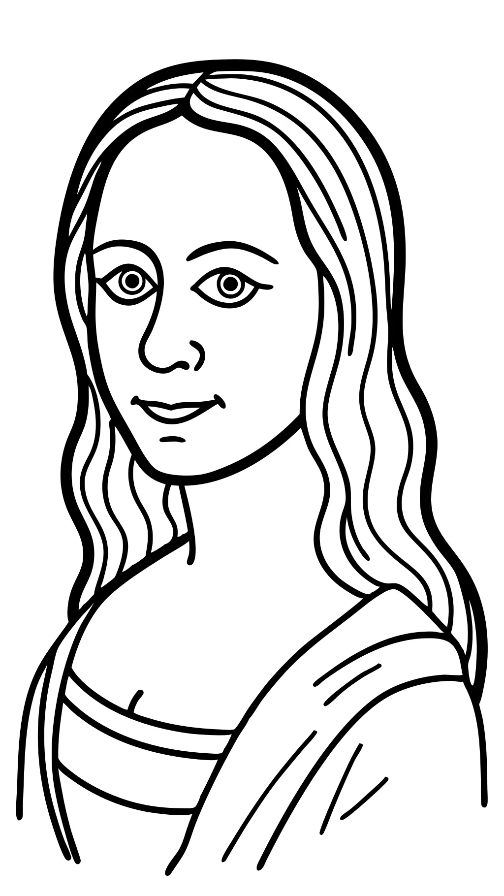 mona lisa coloring book page